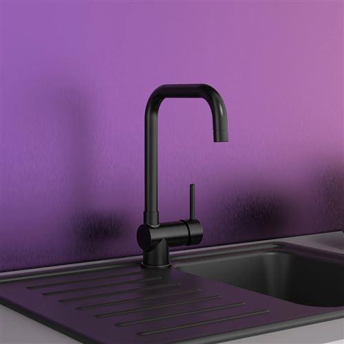 EISL Mitigeur d'Evier FUTURA Noir Robinet de Cuisine Bec Pivotant Intérieur 438796