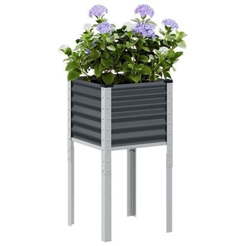 vidaXL - Jardinière - Bac à fleurs - 45x45x88 cm - Gris - Image 3