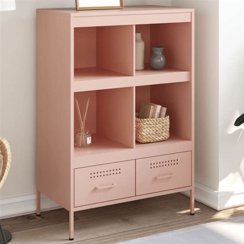 Non Communiqué Rose Vidaxl Buffet Haut, Armoire Avec Pieds Et Compartiments, Meuble De Rangement, Organisateur De Salle De Séjour, 843103