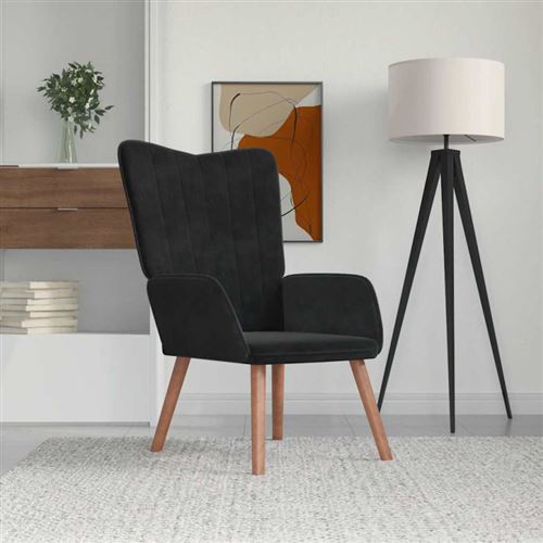 Non Communiqué Noir Vidaxl Relaxstoel Velours
