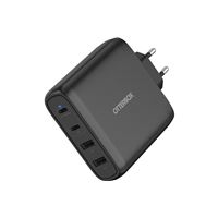 OtterBox Standard - Netspanningsadapter - 100 Watt - Fast Charge, PD - 4 uitgangsaansluitingen (2x USB-C, 2x 9 pins-USB type A) - zwart - Europa (behalve GB)