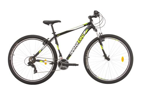  VTT 29'' Cadre Aluminium - Fourche T&eacute;lescopique - 21 Vitesses avec &eacute;quipement Shimano (Noir & Jaune)