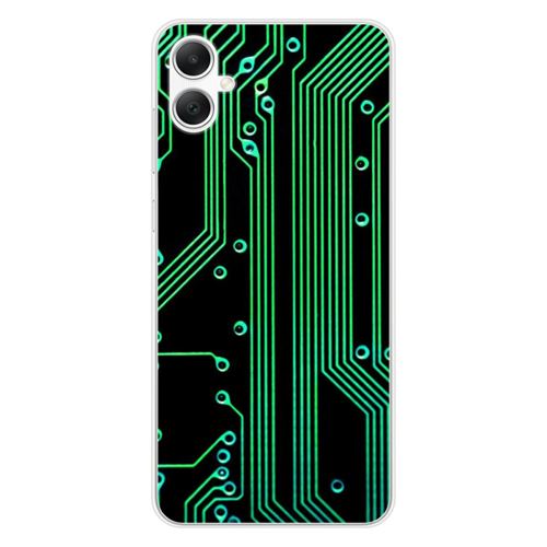 Coque en silicone imprimée compatible Samsung Galaxy A05 Texture circuit geek