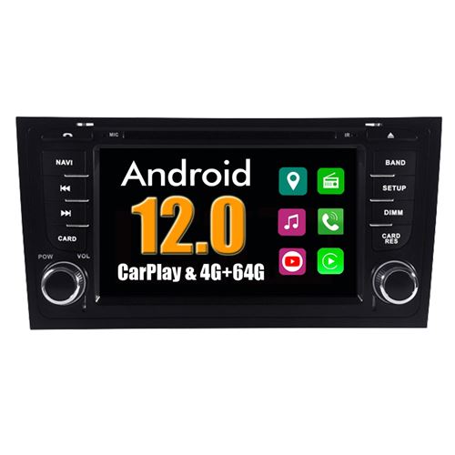 Autoradio CarPlay Multimédia RoverOne Android 4Go RAM 64Go ROM GPS pour Audi A6 C5 S6 RS6 1997-2004