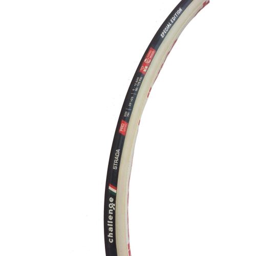 Challenge Strada Pneu route tubulaire 25 mm (320tpi) – Noir/Blanc – 25 C