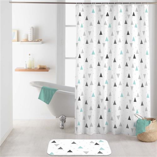 rideau de douche avec crochets 180 x 200 cm polyester imprime maddy