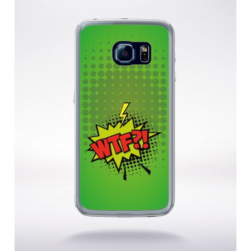 Coque Wtf Fond Vert Compatible Samsung Galaxy S6 Edge Transparent