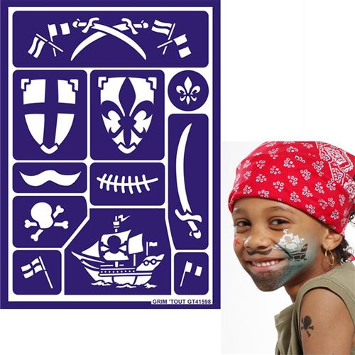 Grim Tout - Maquillage - Pochoir : Chevalier et pirate