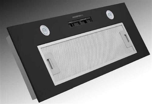 Rosières RHG580/1PN - Hotte - groupe filtrant - largeur : 52 cm - profondeur : 29.6 cm - evacuation & recyclage - avec moteur interne - Black Pearl