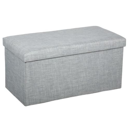 Pouf pliable double Tomaz - Gris clair - L 75,7 x P 37,5 x H 38 cm