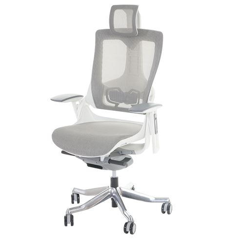 Générique Gris Fauteuil De Bureau Merryfair Wau 2 Rembourrage Filet Ergonomique Blanc - Image 1
