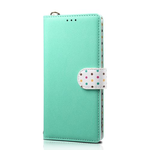 Etui en PU surface vintage points avec sangle vert pour votre Huawei Honor 20 Pro