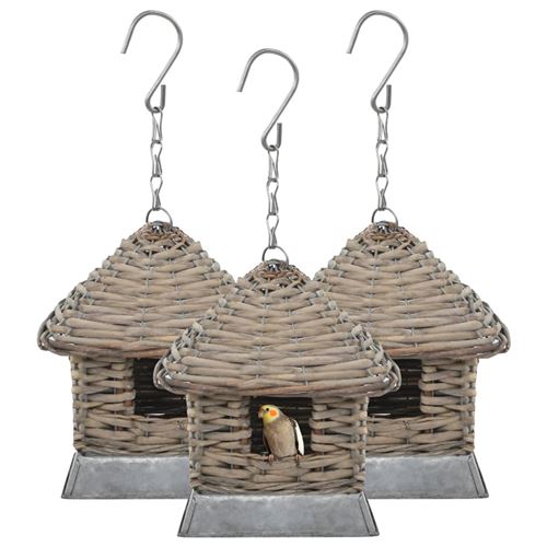 Comparer les prix de vidaXL Nichoir 3 pcs Osier