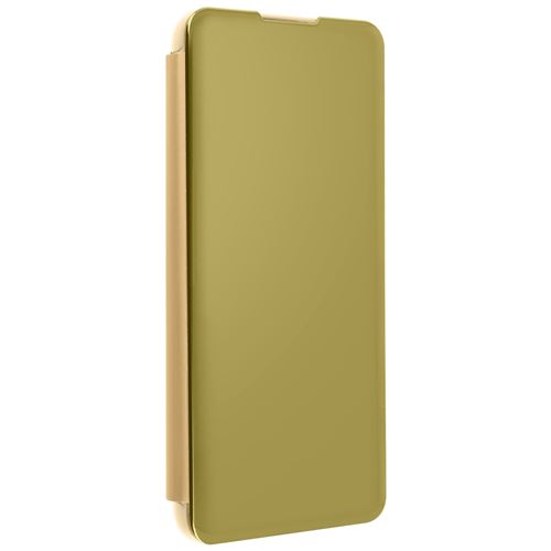 Housse pour Samsung Galaxy S21 Clapet translucide Design Miroir Support Vidéo Or