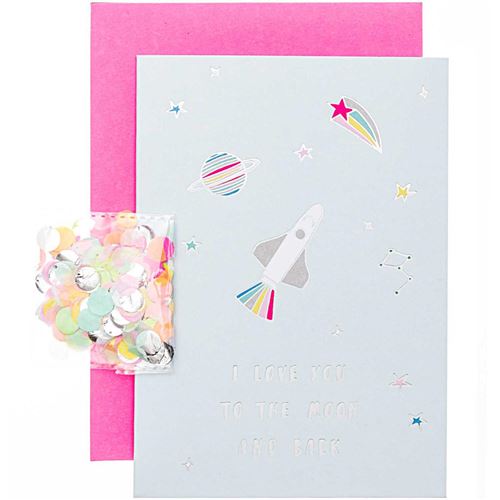 Kit carte anniversaire à personnaliser - Rico Design Wonderland - Fusée - 12,5 x 17,5 cm