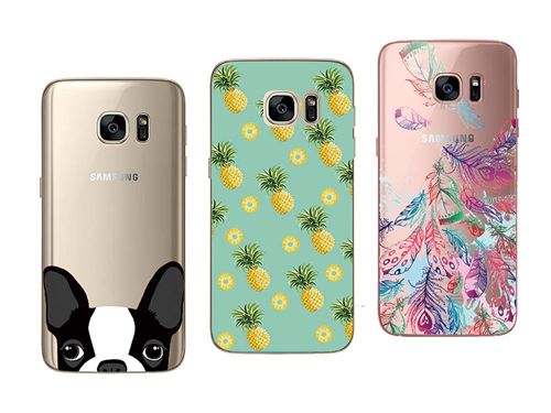3 coques compatibles SAMSUNG GALAXY S7 Gel Souple incassable Résistant Antichoc Impression Motif Fantaisie Durable (Pack#4)
