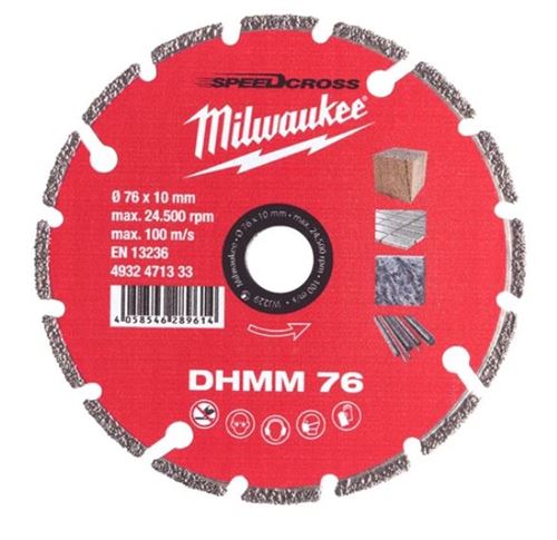 Disque diamant multi mat&eacute;riaux MILWAUKEE 76 mm - 4932471333