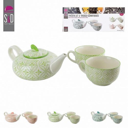 1 Theiere 1L Et 2 Tasse Ceramique 0.36L Cuisine