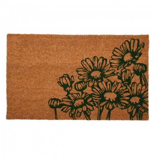 Paillasson en fibres de coco - L 45 x l 75 cm - Floral