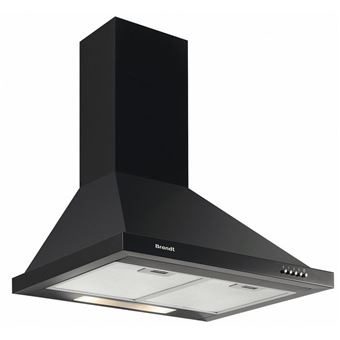Brandt AD1006B - Hotte - hotte décorative - largeur : 60 cm - profondeur : 50 cm - evacuation & recyclage - noir