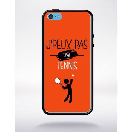 Coque j peux pas j ai tennis 10 compatible apple iphone 5c bord noir silicone