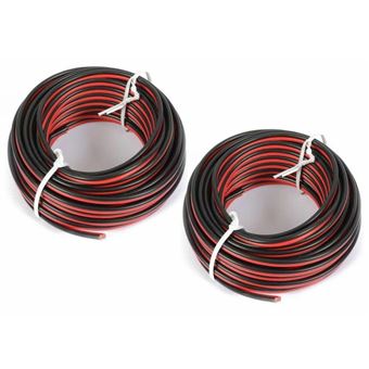 SkyTronic 2 Rouleaux de 10 m Câble Haut-Parleur 0,75mm², Câble Universel, Noir/Rouge - 1