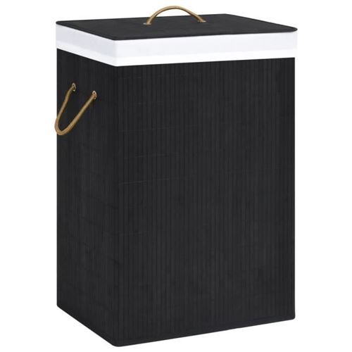 vidaXL Panier à linge avec 2 sections bambou noir 72 L320745