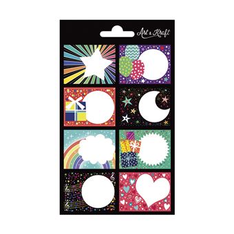8 stickers de fermeture x 2 planches - Motifs variés - 1