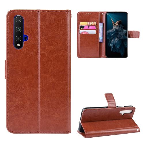 Etui en PU Cheval fou avec sangle marron pour votre Huawei Honor 20/Nova 5T