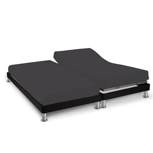 Drap housse anthracite TPR pour sommier articulé 2x70x190