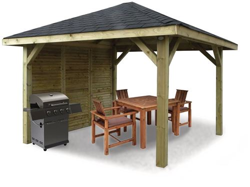 Solid Abri de Jardin Maisonnette Chalet Kiosk Combination 347x347