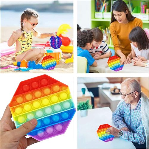 Acheter Jouet sensoriel Push Bubble Fidget, couleur arc-en-ciel, jouet  Anti-stress en Silicone pour enfants et adultes