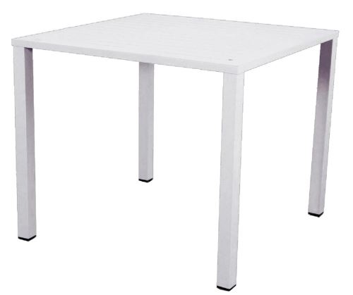 Table En Aluminium Sable Blanc - Dim : 80 × 80 Cm -Pegane-