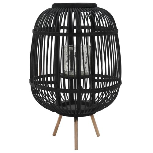 vidaXL Bougeoir dur pieds Bambou Noir