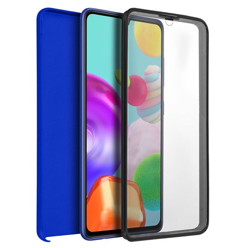 Avizar Coque pour Samsung Galaxy A41 Arrière Rigide + Avant Souple Antichoc Bleu