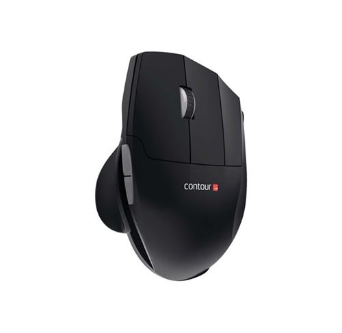 Contour Unimouse - Souris - ergonomique - infrarouge - 7 boutons - filaire - USB - noir, rouge 