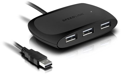 Speedlink SNAPPY USB Hub, 4-Port, USB 2.0, Passive - Hub USB Passif , Noir