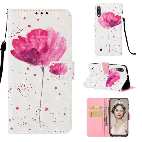 Etui en PU impression de motifs fleur vive pour votre Samsung Galaxy M10