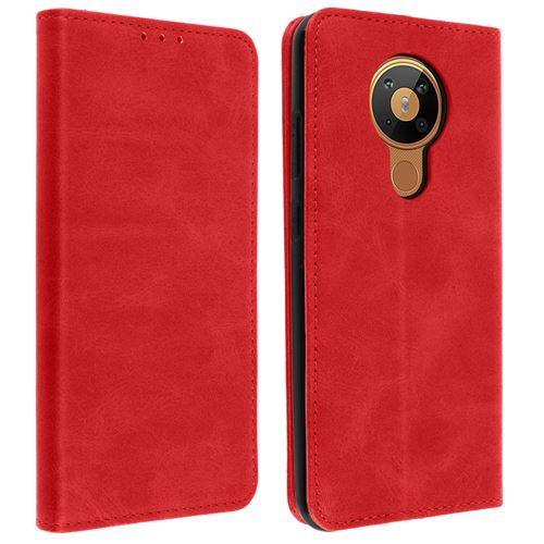 Housse pour Nokia 5.3 Soft Touch Porte-carte Fonction Support Vidéo Rouge