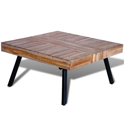 vidaXL Salontafel vierkant gerecycled teakhout