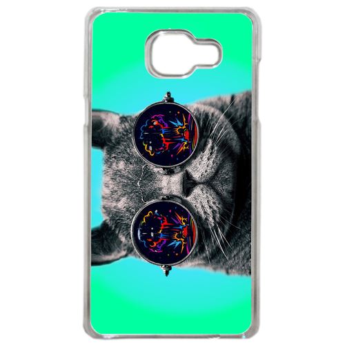Coque Chat Fun À Lunette Compatible Samsung Galaxy A5 2016 Transparent