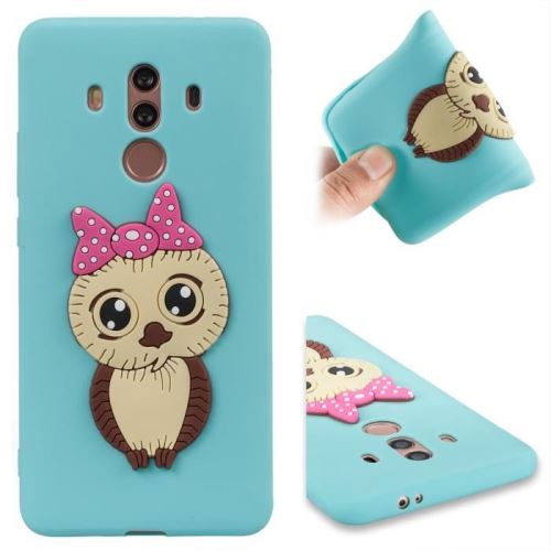 Coque 3D Painted Bumper Antidérapant en TPU impression souple Pour Huawei Mate 10 Pro 6.0; - Bleu ciel Bowknot Hibou