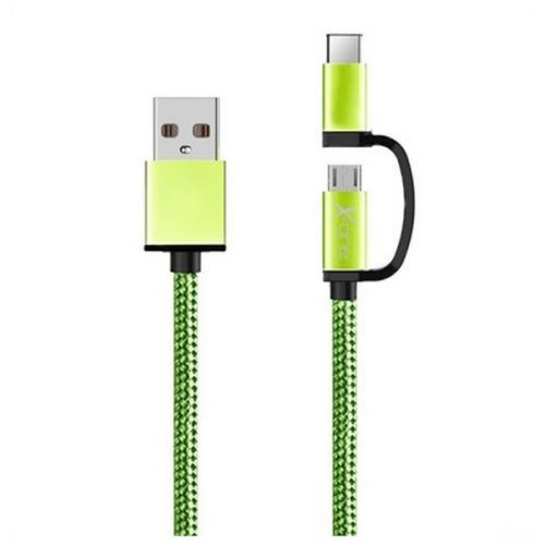 Câble USB vers Micro USB et USB C Ref. 101134 Vert