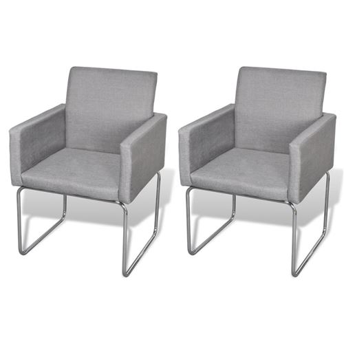 vidaXL Chaise de salle à manger 2 pcs Gris clair