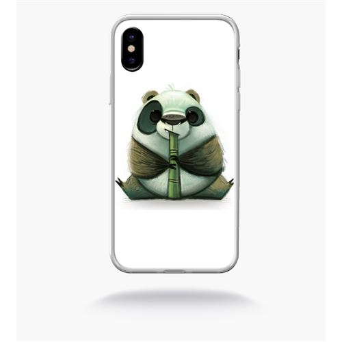 Coque funny panda pipo roseau compatible apple iphone x bord transparent