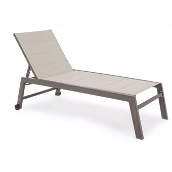 Bain De Soleil Avec Roues Coloris Taupe Dim L 65 X P 200 X H 102 Cm Pegane Mobilier De Jardin Achat Prix Fnac