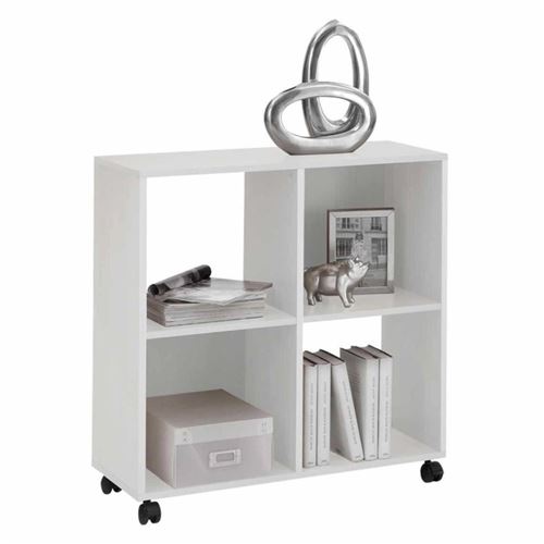 Non Communiqué Blanc Étagère 4 Cases Design "Timpa" 78Cm
