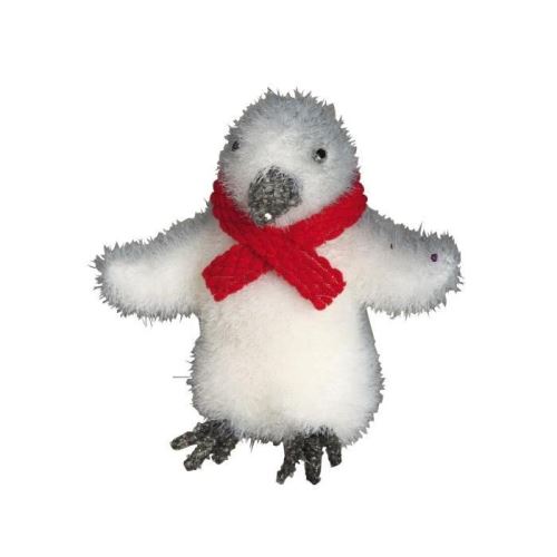 Pingouin avec écharpe - h14 - blanc et rouge 5suj982bc