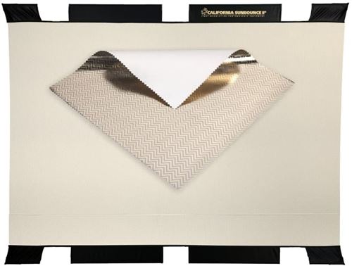Sun-Bouncer BIG Toile zèbre doré/argenté – Arrière Blanc (1 Couture)