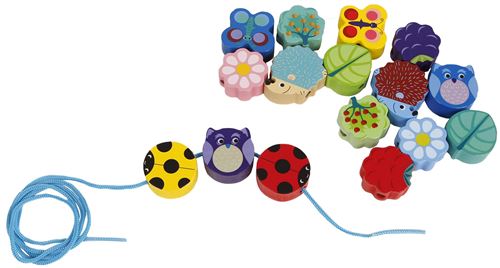 Toys Amsterdam collier de perles en bois naturel 17 pièces
